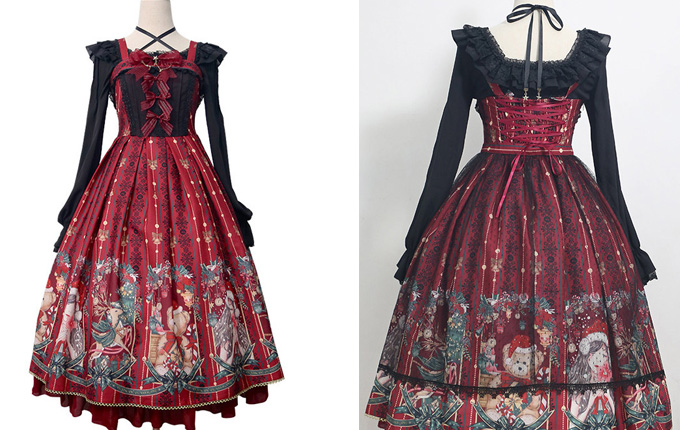 Classic Lolita Wine Red Sling Dress