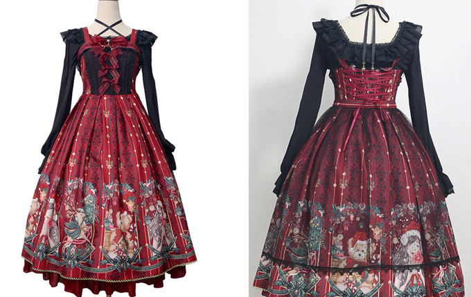 Classic Lolita Wine Red Sling Dress