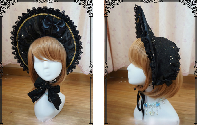 Black Gothic Lolita Bonnet